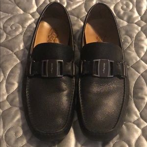 Salvatore Ferragamo Men’s Black Moccasins Size 12